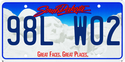 SD license plate 98LW02