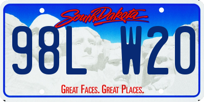 SD license plate 98LW20