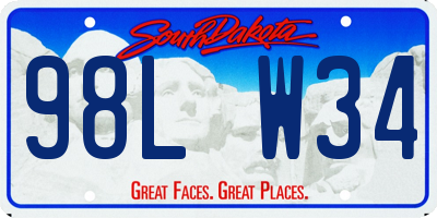 SD license plate 98LW34