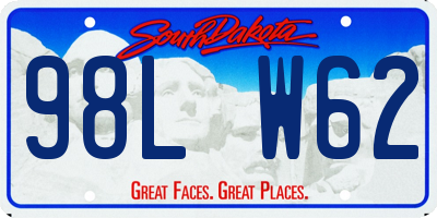 SD license plate 98LW62