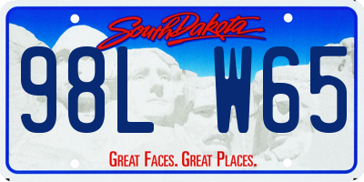 SD license plate 98LW65