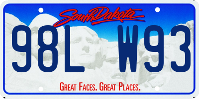SD license plate 98LW93