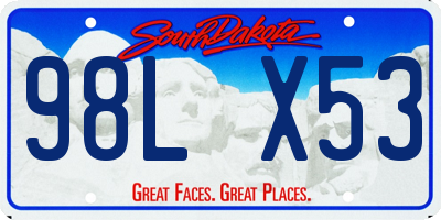 SD license plate 98LX53