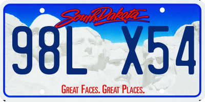 SD license plate 98LX54