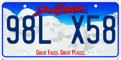SD license plate 98LX58