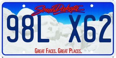 SD license plate 98LX62