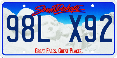 SD license plate 98LX92