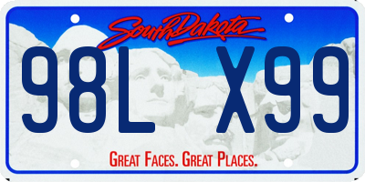 SD license plate 98LX99