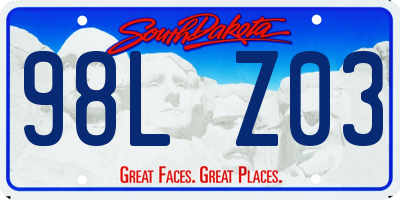 SD license plate 98LZ03
