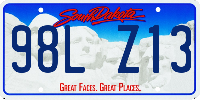 SD license plate 98LZ13