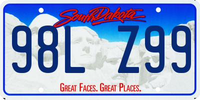 SD license plate 98LZ99