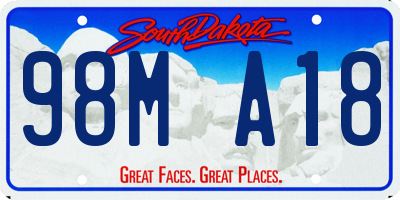 SD license plate 98MA18