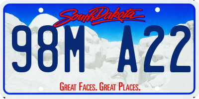 SD license plate 98MA22