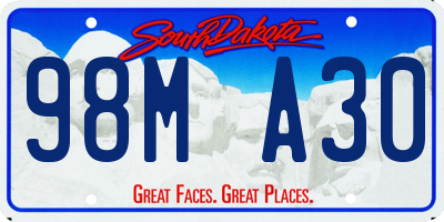 SD license plate 98MA30