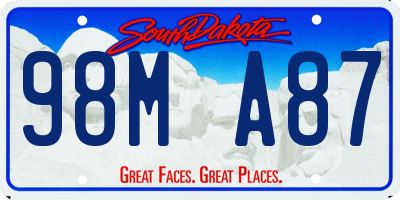SD license plate 98MA87