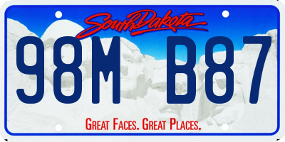 SD license plate 98MB87