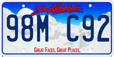 SD license plate 98MC92
