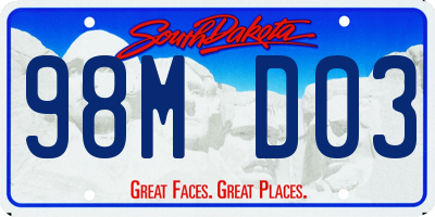 SD license plate 98MD03