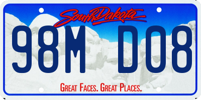 SD license plate 98MD08