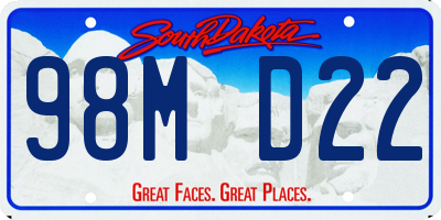 SD license plate 98MD22