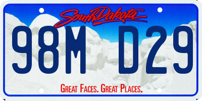 SD license plate 98MD29