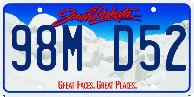 SD license plate 98MD52