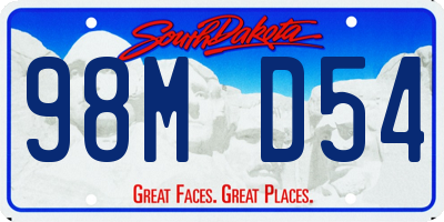 SD license plate 98MD54