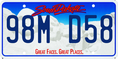 SD license plate 98MD58