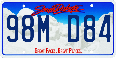 SD license plate 98MD84