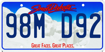 SD license plate 98MD92