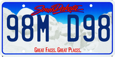 SD license plate 98MD98