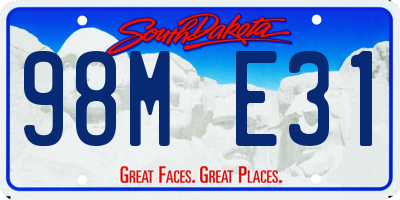 SD license plate 98ME31