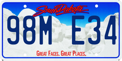 SD license plate 98ME34
