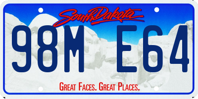 SD license plate 98ME64