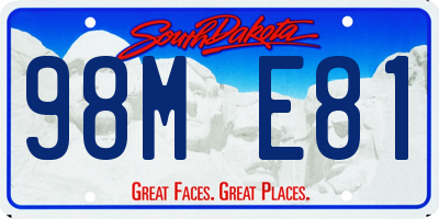 SD license plate 98ME81