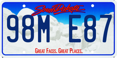 SD license plate 98ME87