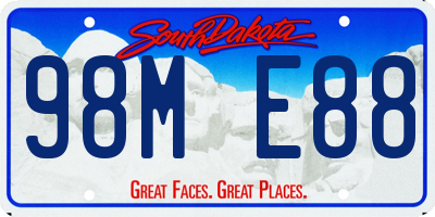 SD license plate 98ME88