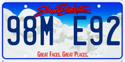 SD license plate 98ME92