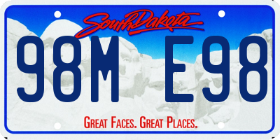 SD license plate 98ME98