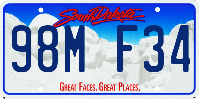 SD license plate 98MF34