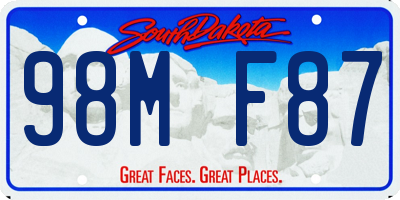 SD license plate 98MF87