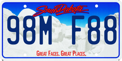 SD license plate 98MF88
