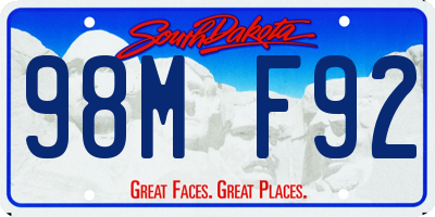 SD license plate 98MF92