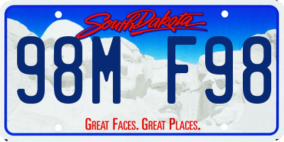 SD license plate 98MF98