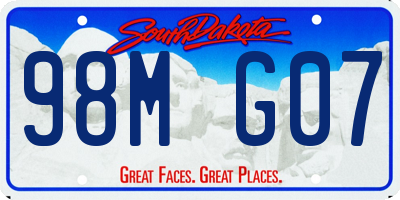SD license plate 98MG07