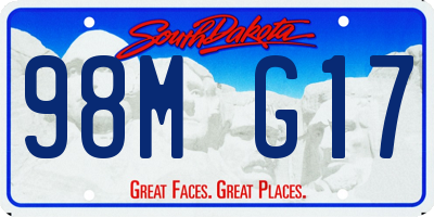 SD license plate 98MG17
