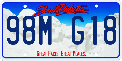 SD license plate 98MG18