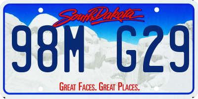 SD license plate 98MG29