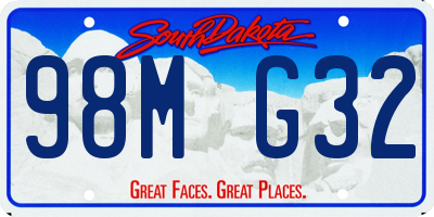 SD license plate 98MG32