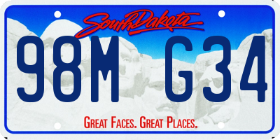 SD license plate 98MG34